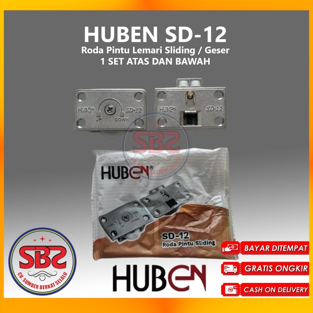 Roda Sliding SD12 SD-12 SD 12 Huben / Roda Sliding Rel Aluminium HUBEN SD02 U dan M / Roda SD12 - Ro