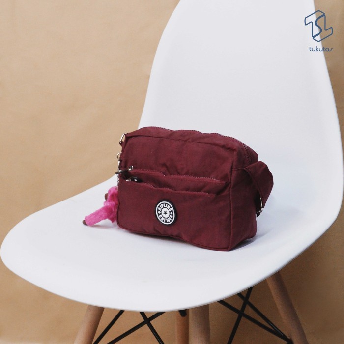 Tas Selempang KIPLING Ukuran Kecil Fashion Bahan Import Tukutas- DN71 - Marun