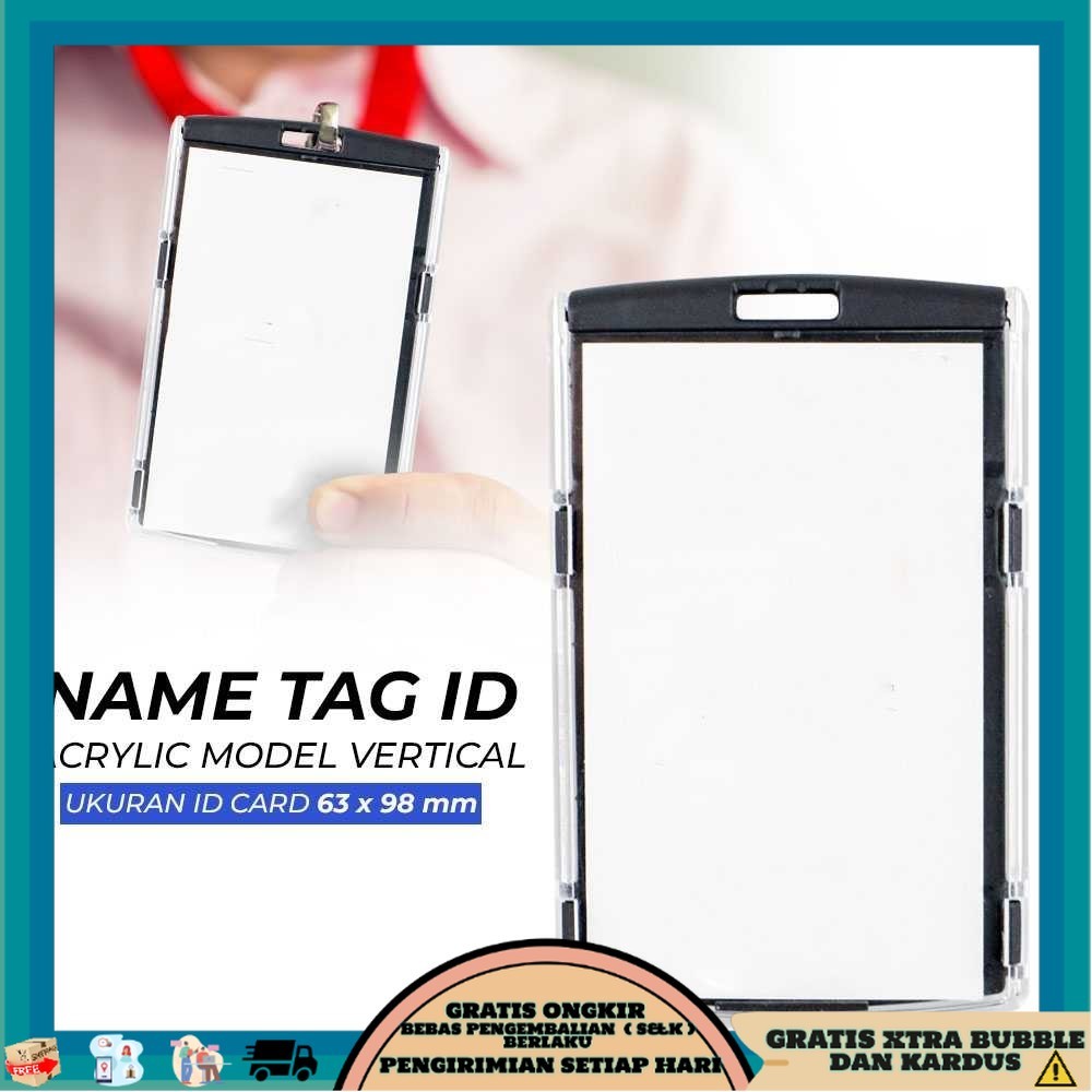 

TQK - REAP Name Tag ID Acrylic Model Vertical - 7117