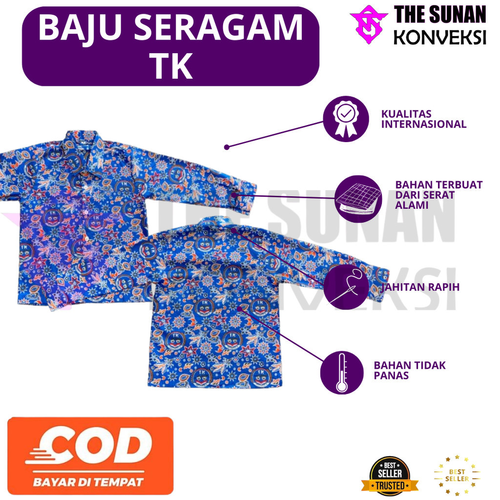 BAJU SERAGAM TK  SERAGAM BATIK BIRU TK  BAJU BATIK BIRU TK  SERAGAM TK  BAJU BATIK