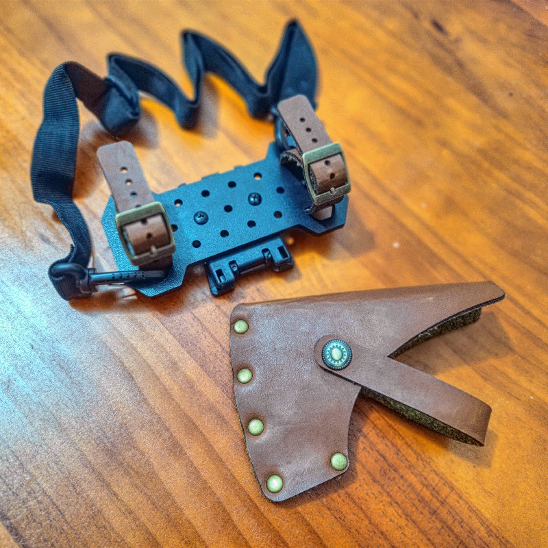 Tactical Molle Clip Portable Accessories With Hatchet Blade Cover Durable Axe Leather Pu Sheath Bush