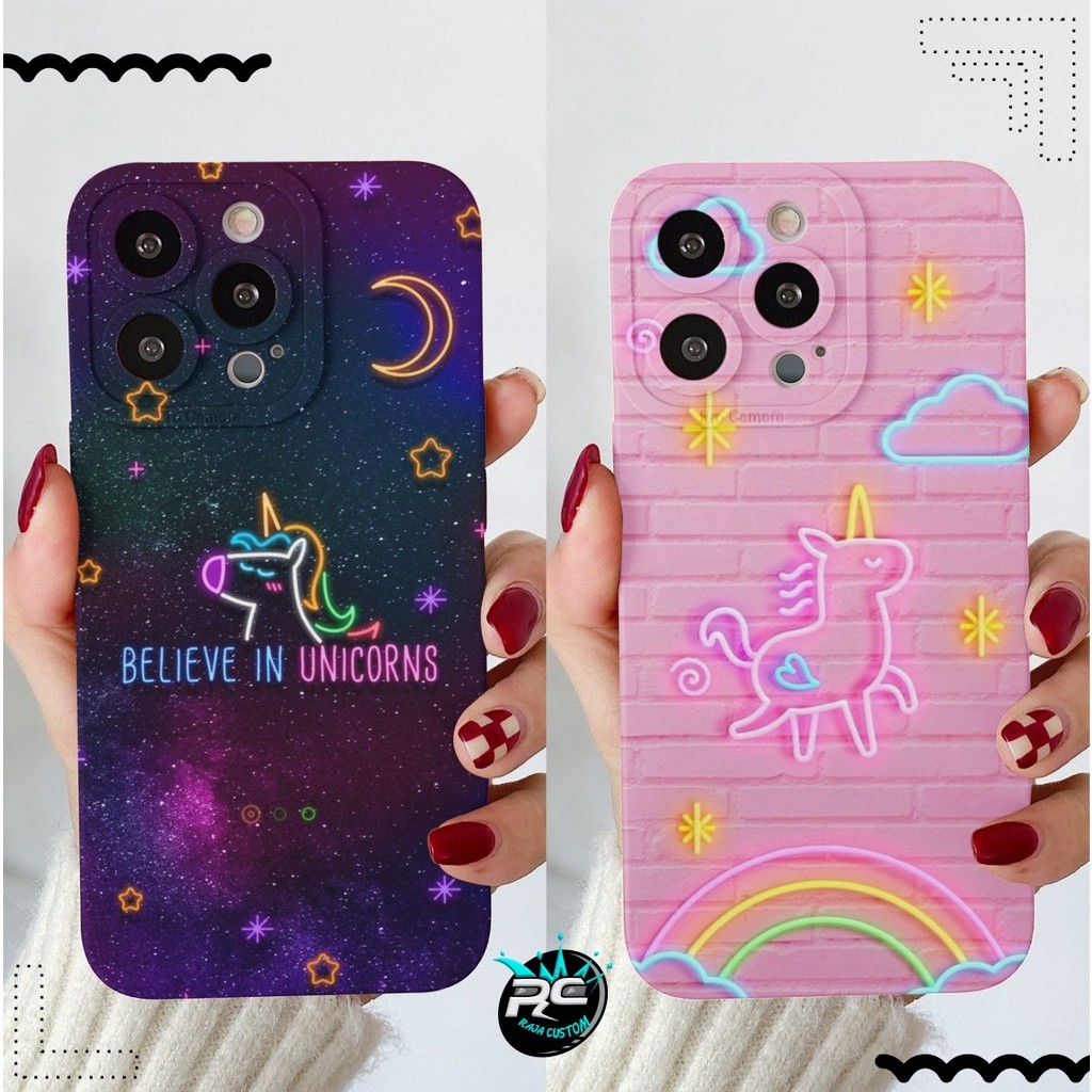 CUSTOM CASE SOFTCASE SILIKON PROCAMERA NEON UNICORN CUSTOM XIAOMI REDMI 6A 8 8A PRO 9 9A 9C 10A NOTE