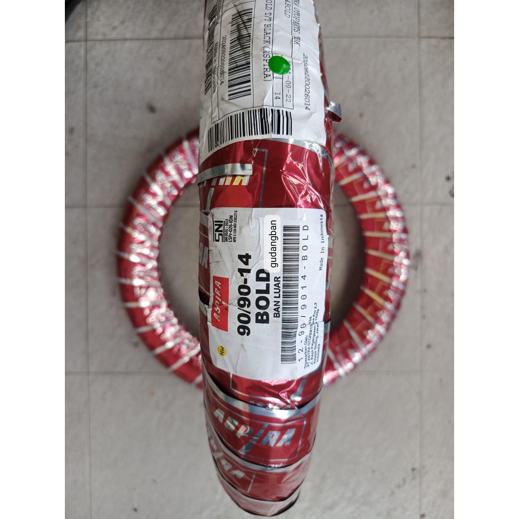 ( RING 14 ) BOLD 90 / 90 - 14 ASPIRA MAXIO TUBETYPE NON-TUBELESS ORIGINAL ASTRA OTOPARTS Ban Matic