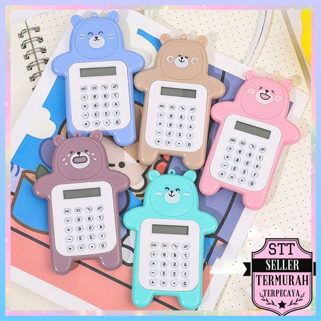 

Calculator Mini Portable Motif Bear Kalkulator Portable Mini Beruang Kalkulator Unik Kalkulator 8 Digit Mini Portable Kalkulator Beruang Tombol Karet Kalkulator Sekolah /Stationary Warna Warni