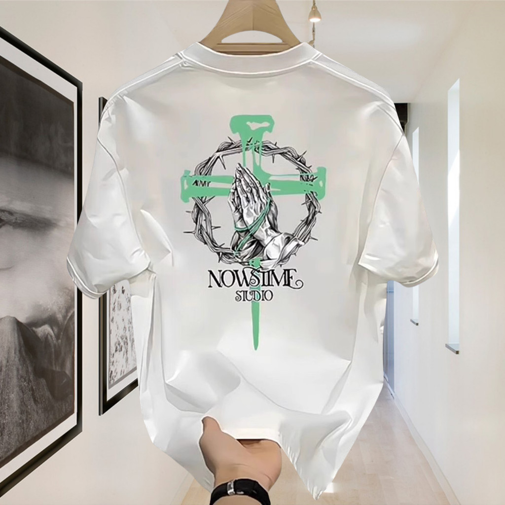 Outlets Chrome Hearts 100% Cotton Heavyweight Tee Boxy Fit T Shirt Pria Wanita Graphic Kaos - Offici