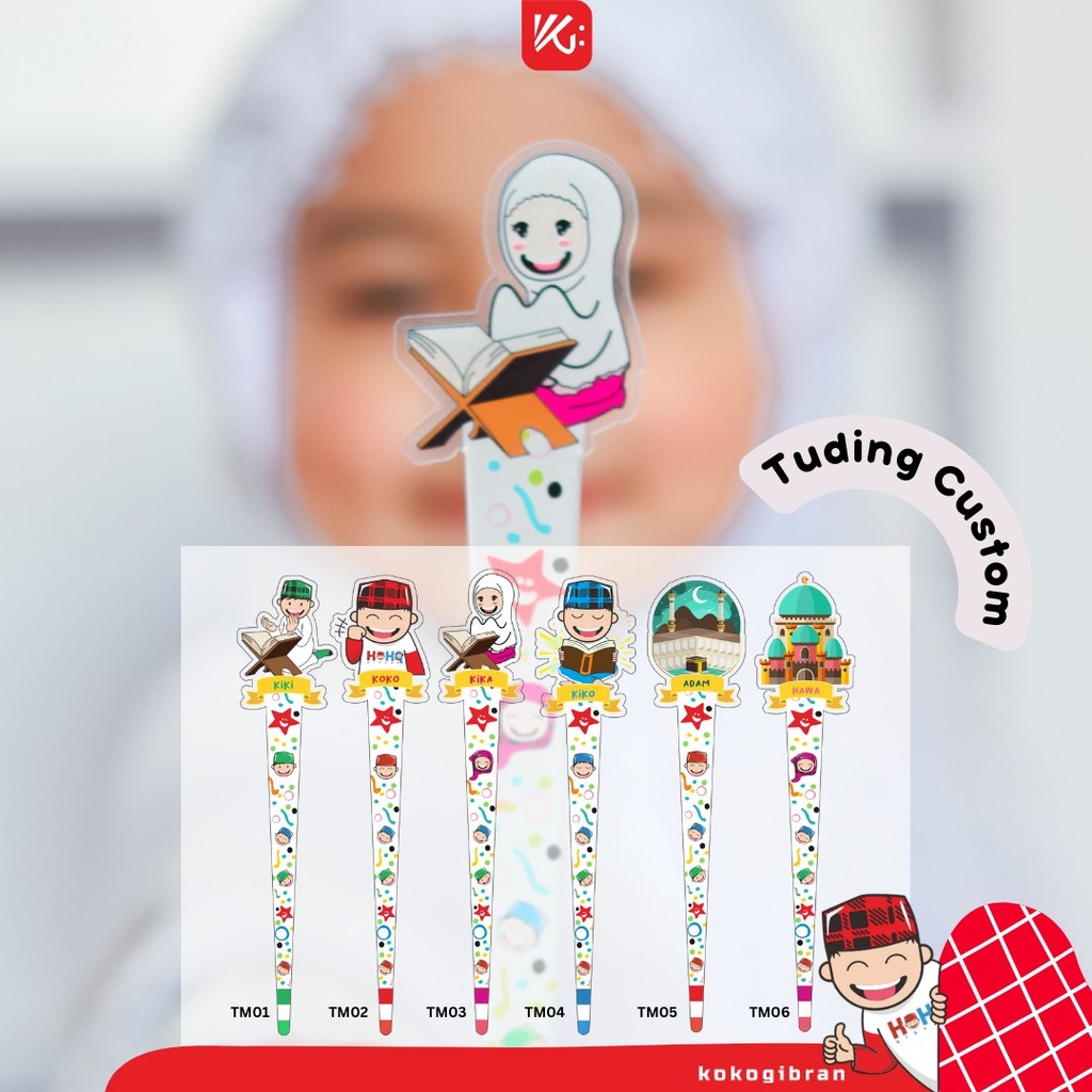 Tuding Mengaji Karakter KokoGibran / Alat Tunjuk Mengaji / Kalam Mengaji / Tuding Custom Nama