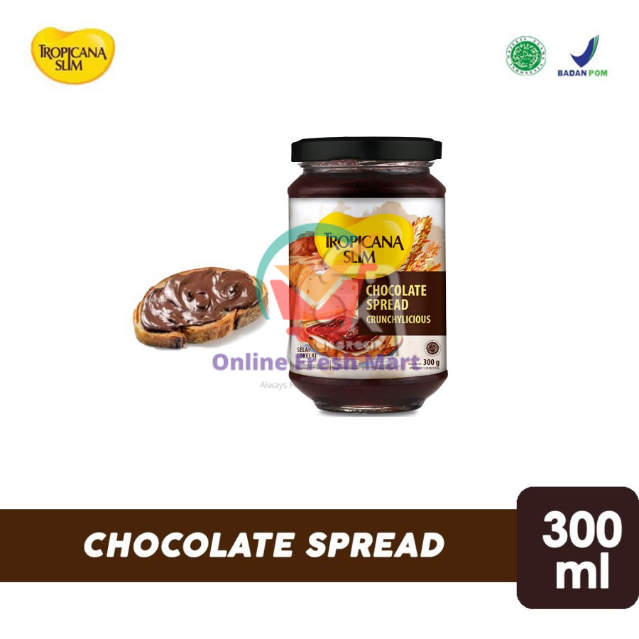 

Tropicana Slim Chocolate Spread Chrunchylicious / Selai Coklat (300gr) - Online Frseh Mart Denpasar