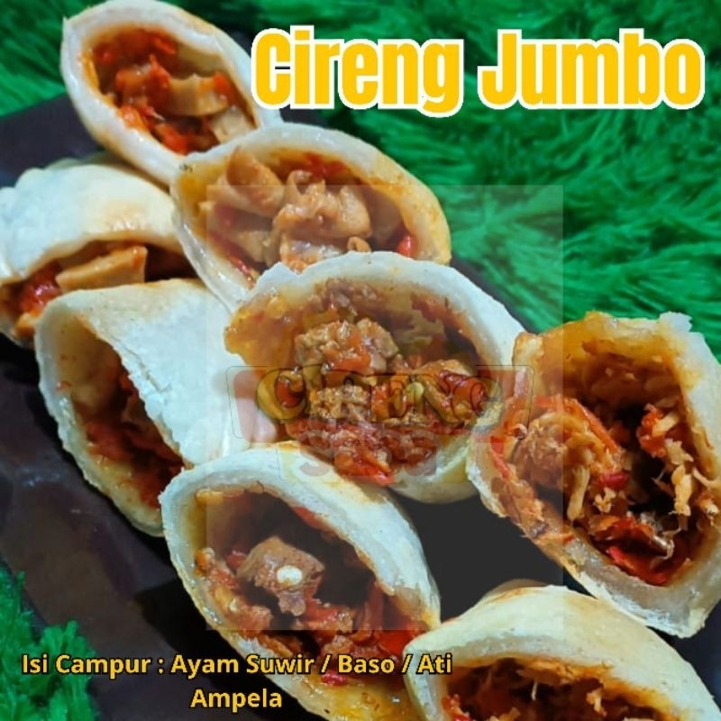 

Cireng Jumbo isi Campur ayam suwir/ baso / usus/ati ampela / Frozen food / makanan / jajan / Snack Mbanana