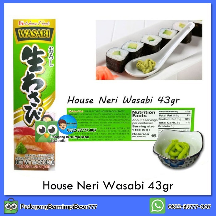 

✨TERLARIS -House Neri Wasabi 43gr | Pasta Wasabi | Wasabi House Foods | Wasabi