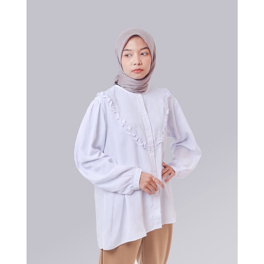 Ohya Kemeja Blouse Atasan Aster White