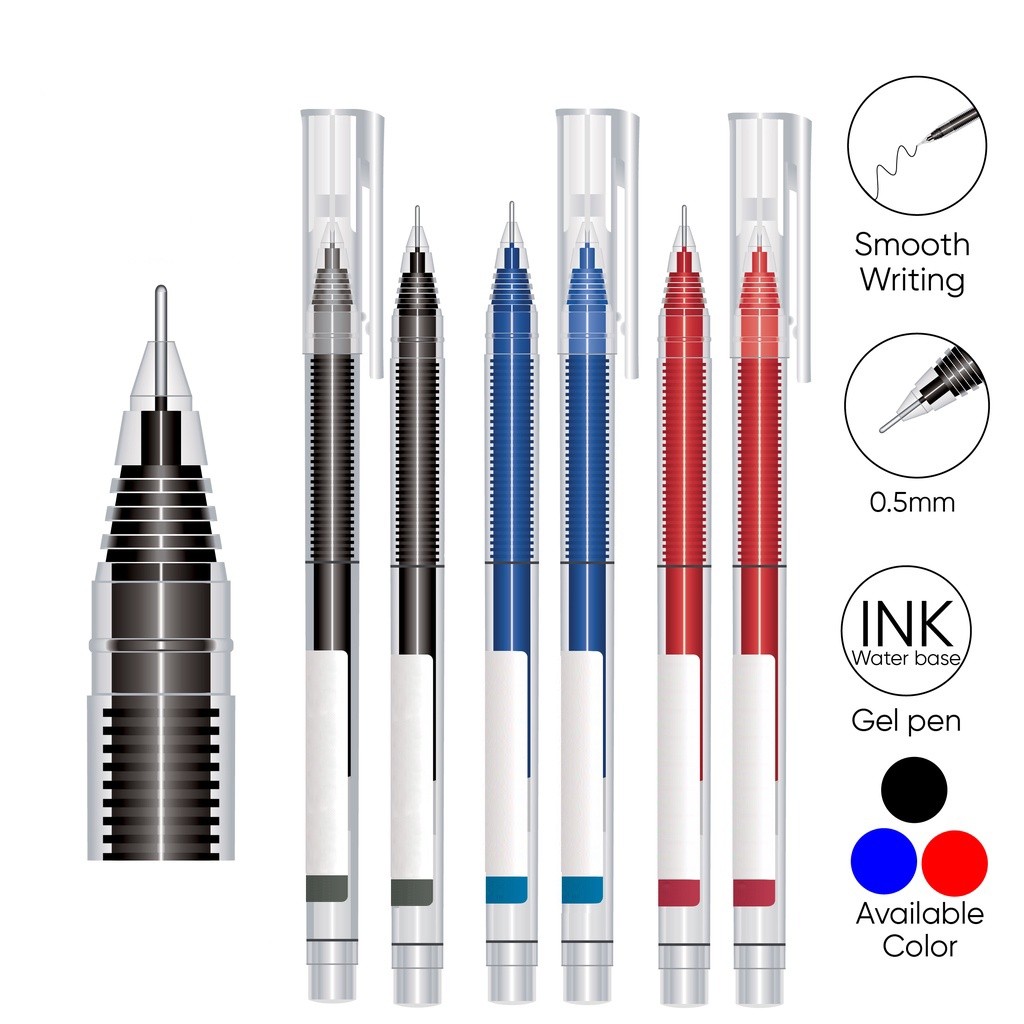 

OM High capacity Pena Gel Cepat Kering Tip Mini 0.5mm Pena Roller Pen/Pena Tinta Cair Tip Jarum S083