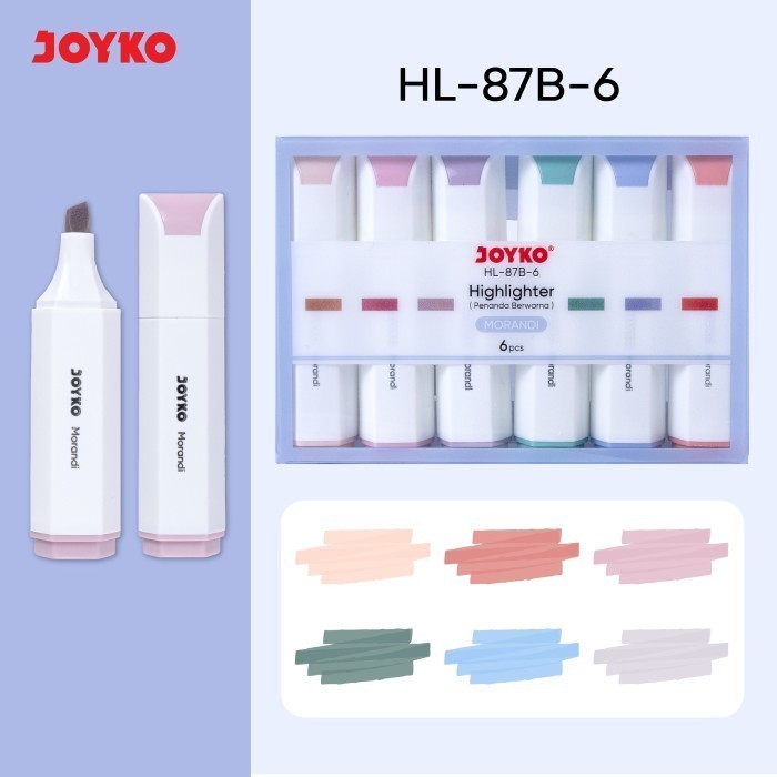 

JOYKO Highlighter HL-87A-6 / HL-87B-6 Stabilo Penanda Berwarna Warna Morandi Textliner Set