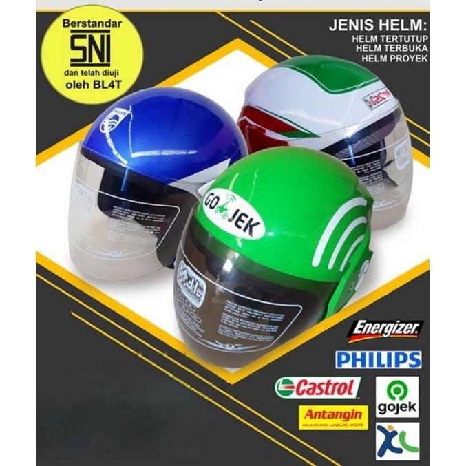 Helm Motor SNI Half Face Custom Untuk Promosi Merk Dagang Instansi Perusahaan Organisasi