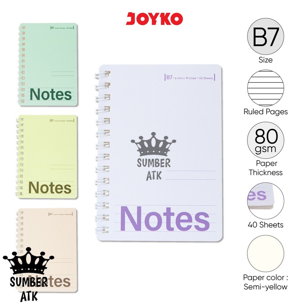 

Ruled Notebook Diary Agenda Buku Catatan Bergaris Joyko NB-742 B7