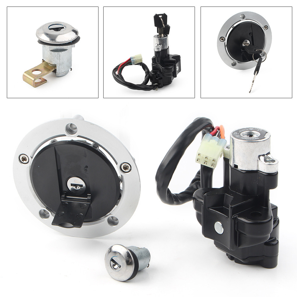 Motorcycle Ignition Swit   Seat Lock Fuel Gas Cap Tank Cover 2 Keys GSXR600 GSXR750 GSXR1000 K5 K6 K