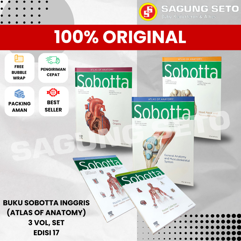 SOBOTTA ENGLISH VERSION ATLAS OF ANATOMY 17ED (NEW EDITION) 2023 / SOBOTTA INGGRIS EDISI TERBARU