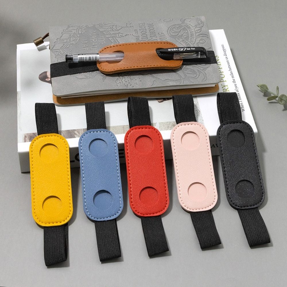 

PU Leather Adjustable Elastic Band Pen Case Pen Sleeve Pouch Portable Notebook Pen Clip Stationery Organizer Bag