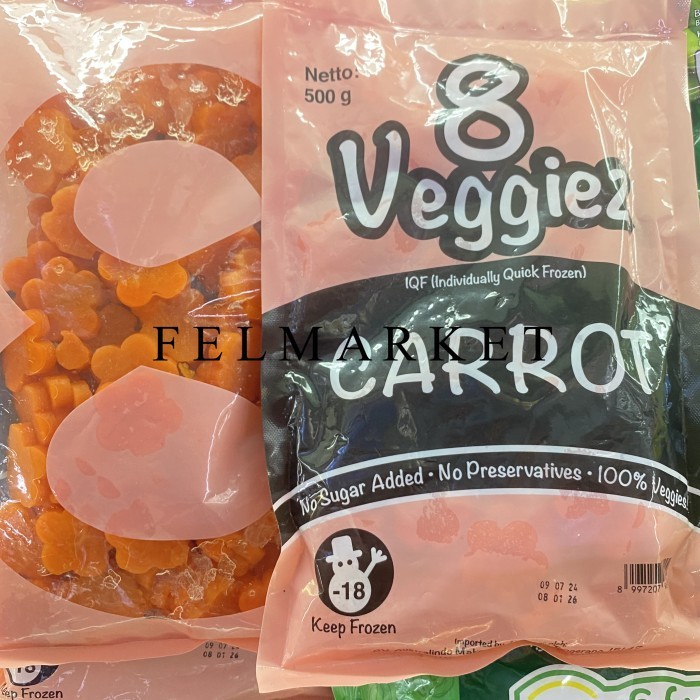 

8 Veggiez Carrot Frozen / Wortel Beku / Carrot Frozen / 500 grm