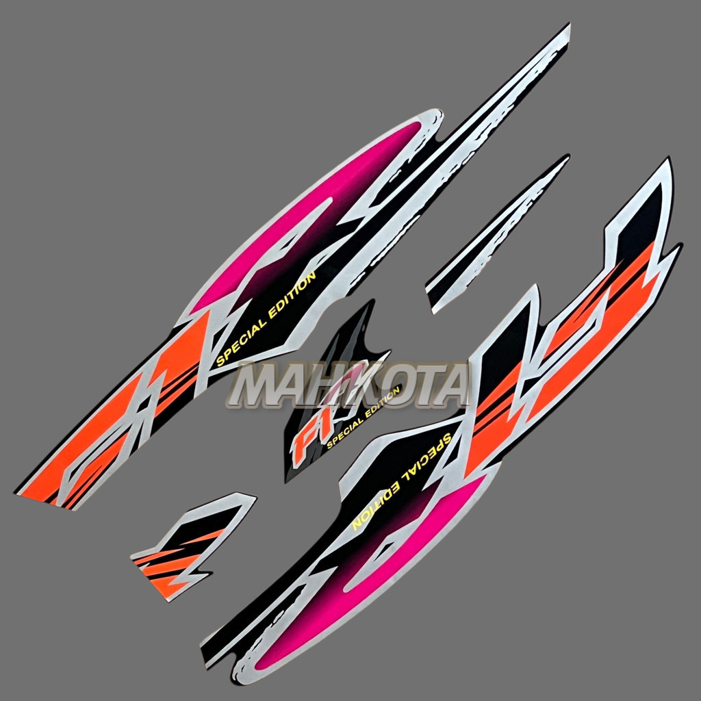 Striping Stiker yamaha f1zr fiz r f1 zr 1996 hitam pink oren stiker list body