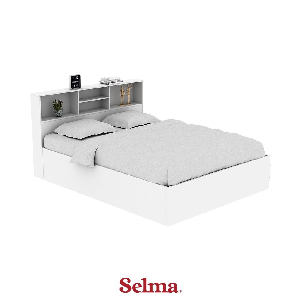 Selma Sakha Tempat Tidur 160x200 cm - Putih Ranjang Dipan Tidur Bed Frame Dipan Rumah