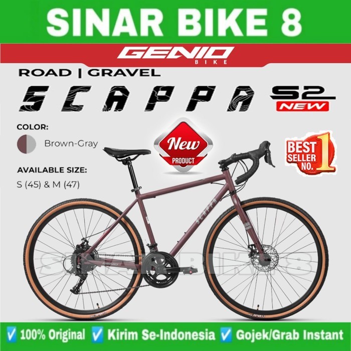 Sepeda Road bike Gravel GENIO SCAPPA S2 700C 18 Speed