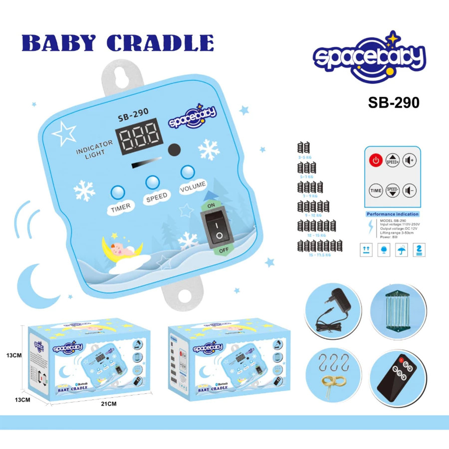 Ayunan elektrik Spacebaby remot bluetooth 290A / Mesin ayunan elektrik Spacebaby SB 289A Mesin Ayuna
