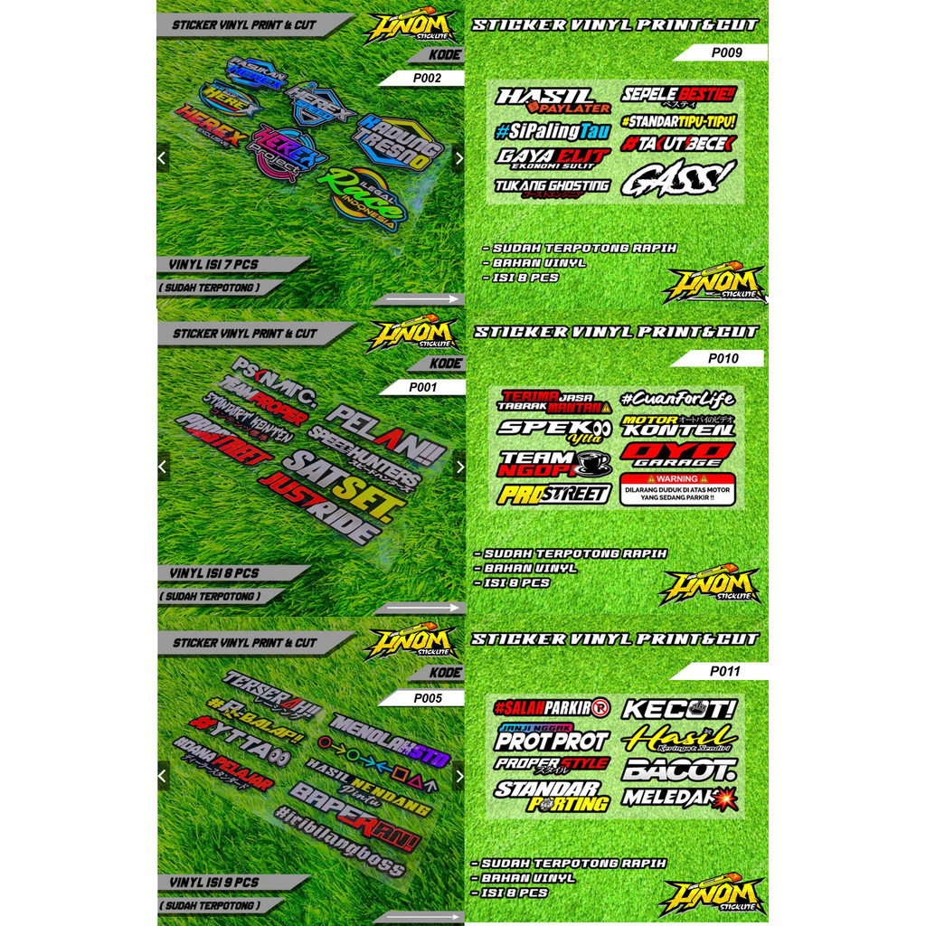 

Sticker Racing Vinyl Pack Print Sudah terpotong anti air Stiker Racing Pack
