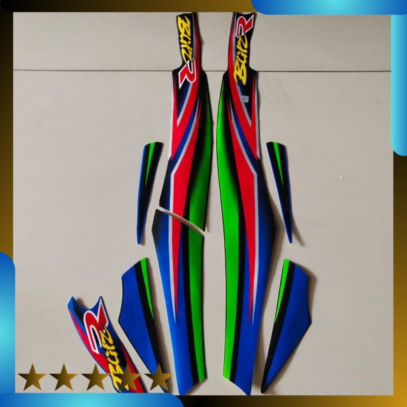 Striping Kawasaki Blitz R BlitzR biru stiker Lis body motor standar berkualitas terbaik termurah Lig