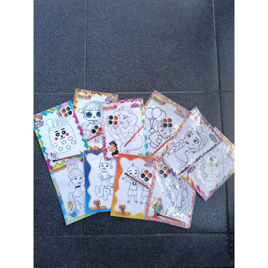 

Mainan Lukisan Kertas Cat Air bergambar 2 sisi 4 warna 1 pcs