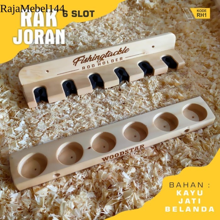 

ROD HOLDER RAK JORAN PANCING BAHAN KAYU JATI BELANDA WOODSTAR - Natural, 4 Slot Mentah laris manis
