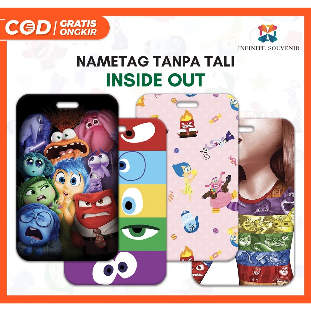 

(N009) Nametag INSIDE OUT Tanpa Tali / Card Holder Inside Out / Joy / Bloofy / ID Card Kawaii / Tempat Kartu