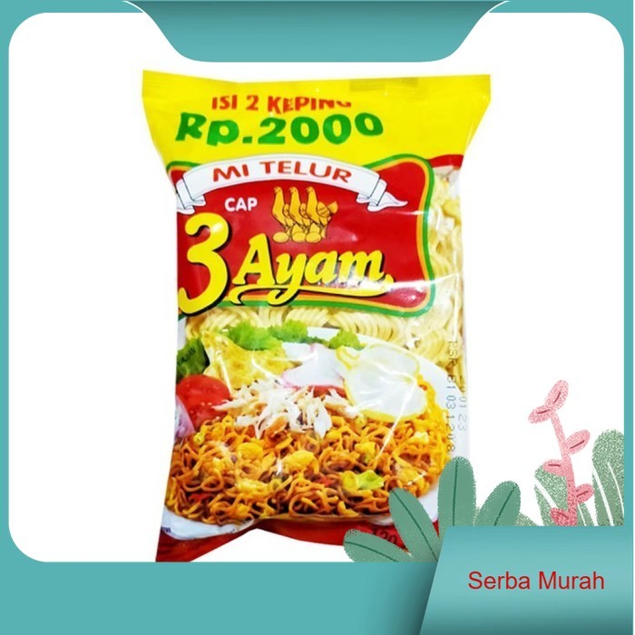 

Mi telur cap TIGA 3 ayam isi 2 keping 110g ECERAN 2000
