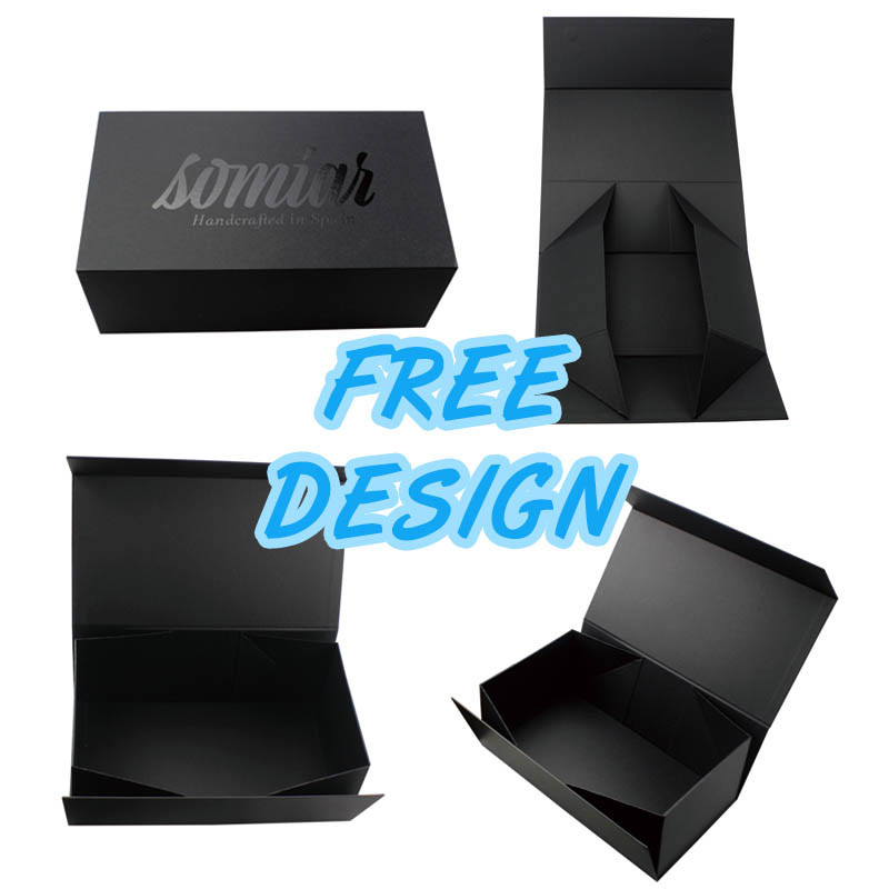 

10Pcs/Lot custom box logo pink color Paperboard Folding paper box Magnetic available packaging hair wigs cosmetic gift box