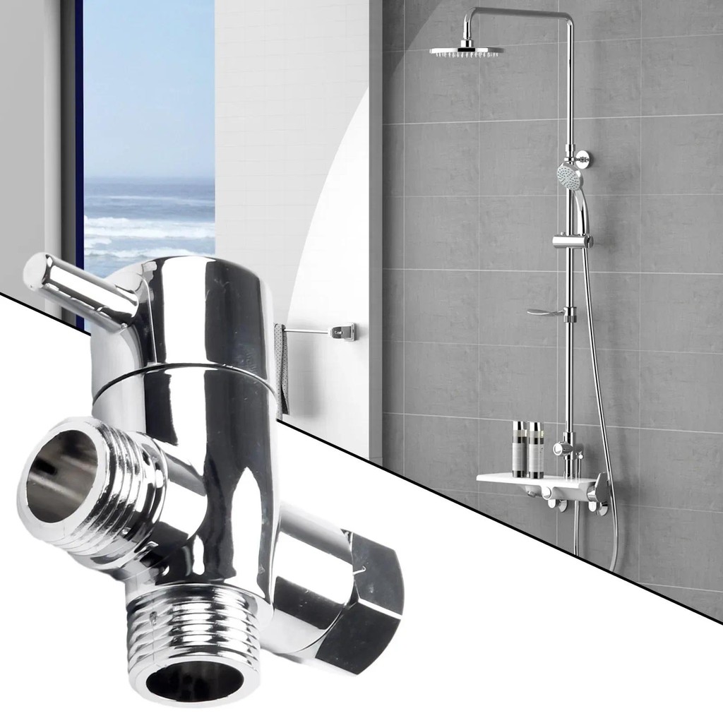 1pcs Shower Head Diverter Valve Three-way Water Distribution Valve 1/2 Inch Adjustable Shower Head D