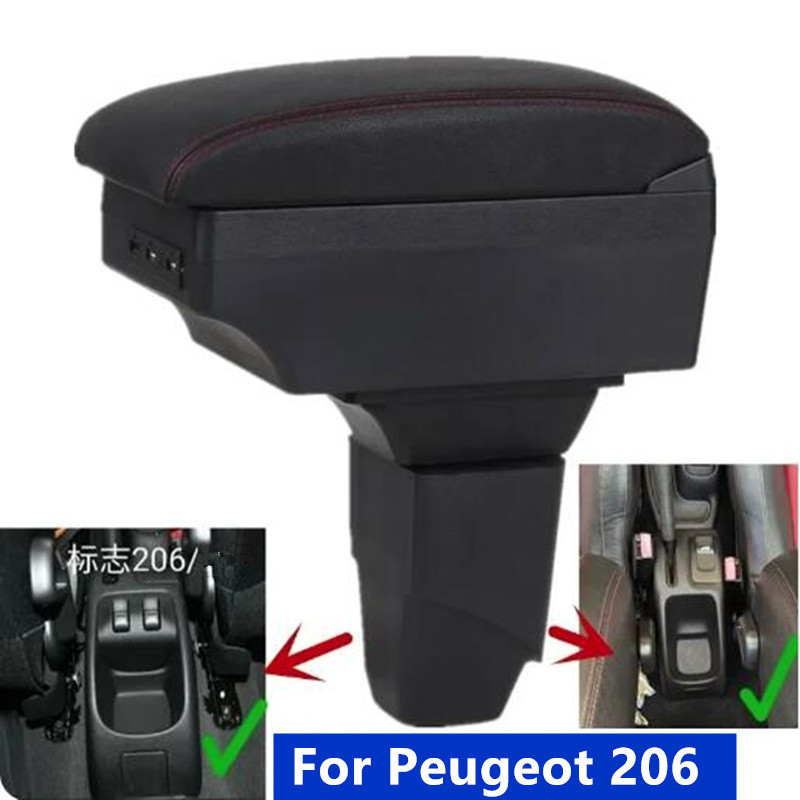 For Peugeot 206 Armrest box For Peugeot 206 car armrest box Central storage Box Retrofit Interior wi