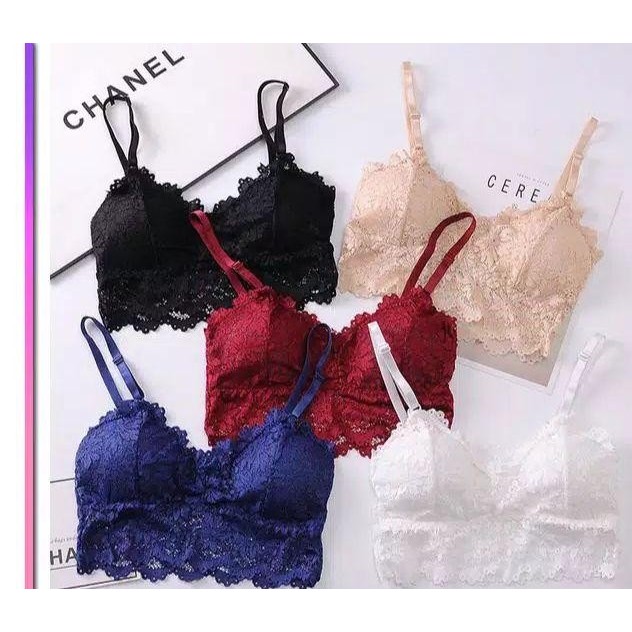 ⭐BISA COD⭐ Bra Wanita Tanpa Kawat/Bralette Bra/Bra Wanita  Biru