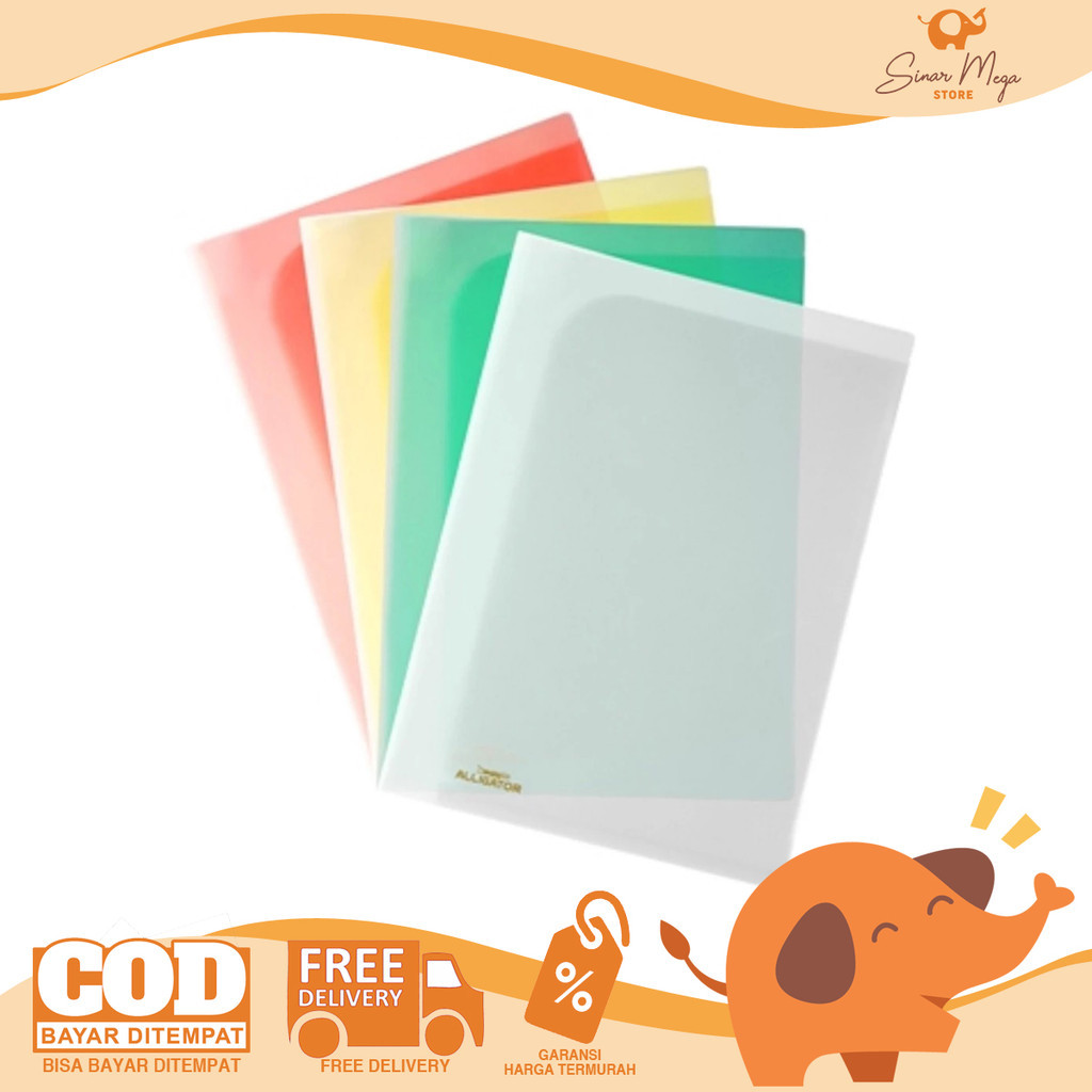 

ALLIGATOR A4 Double File - Map L 2 Sisi Transparant Warna SATUAN Tebal Murah Berkualitas