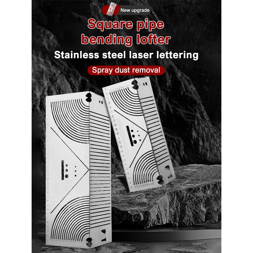 

1pc Square Tube Rounded Corner Drawing Ruler 90 Degree Multifunctional Drawing Tool Flex Angle Arc Marking Tool Marking Gauge