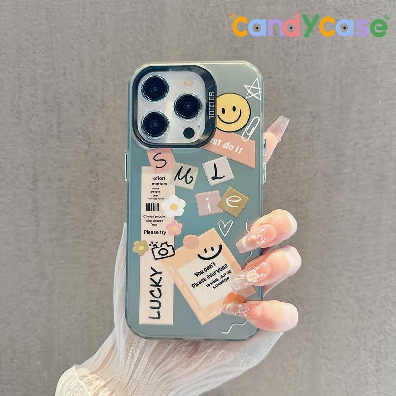 Casing ponsel ultra-tipis anti jatuh smiley kartun lucu sederhana Case untuk IP11 15 12ProMax 12Pro 