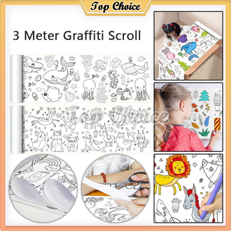 

Graffiti Scroll Kertas 3 Meter / Kertas Mewarnai / Coloring Roll Paper