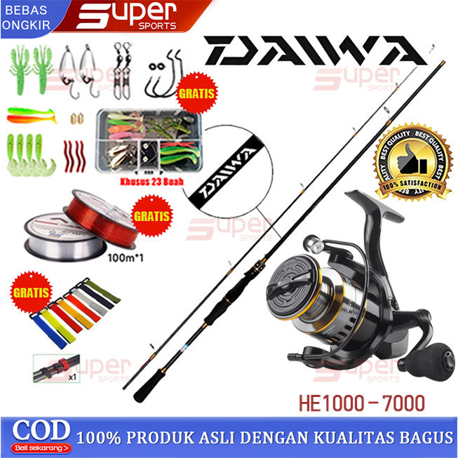 TERLARIS 5 Buah SetDAIWA Satu Set Reel Pancing Joran Pancing Set Joran Pancing BaitCasting Mancing