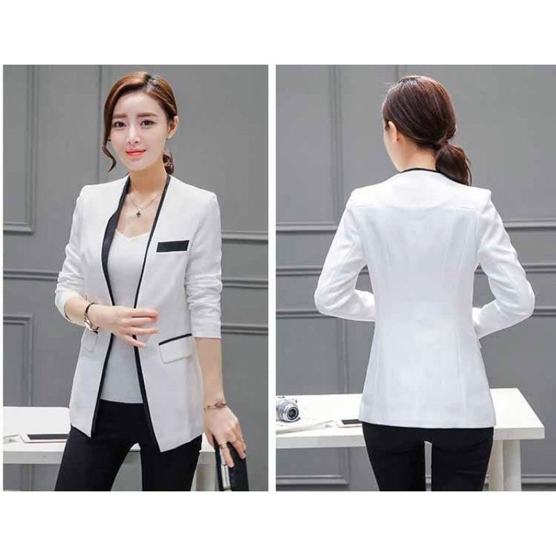 Blazer Wanita Terbaru Kekinian / Jas Blazer Wanita Kerja Kantor / Blazer Wanita Putih /Blazer Putih