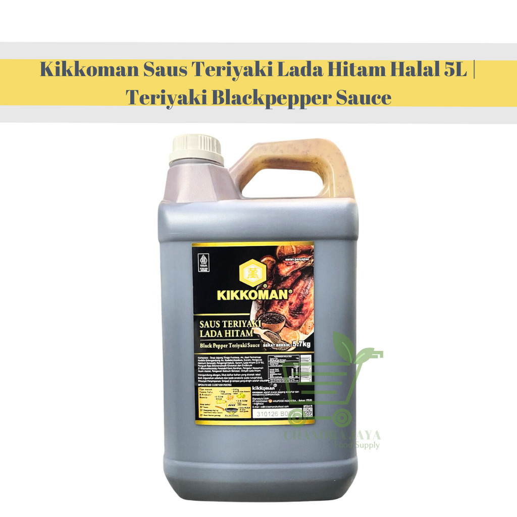 

Kikkoman Saus Teriyaki Lada Hitam Halal 5L - Teriyaki Blackpepper Sauce