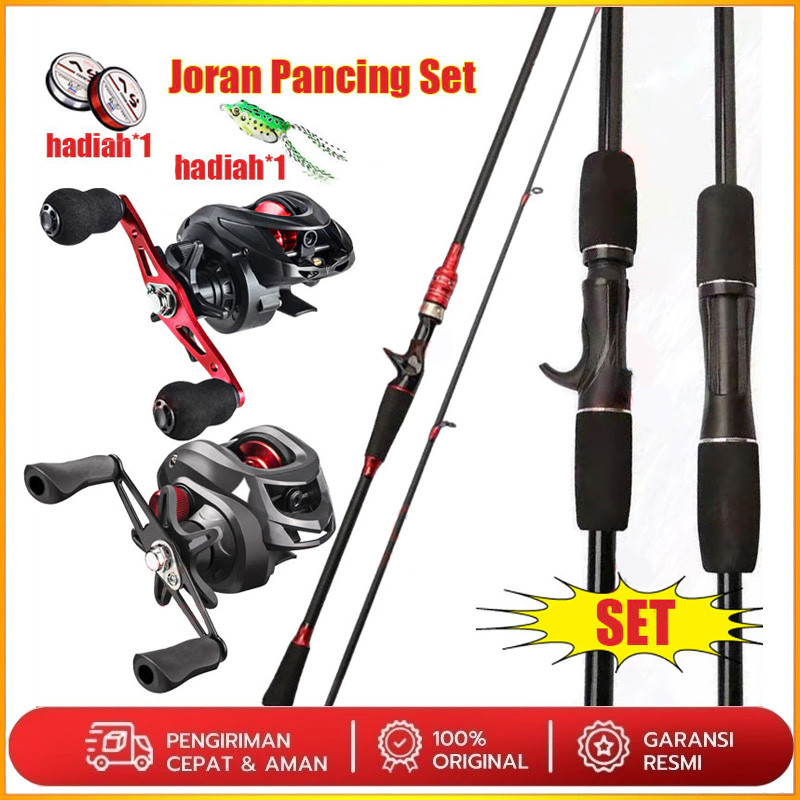 Joran BC Set UL Carbon Pancingan Set Lengkap Joran Pancing Full Set 1.8M 5-10LB 7.2:1 Joran Set Leng