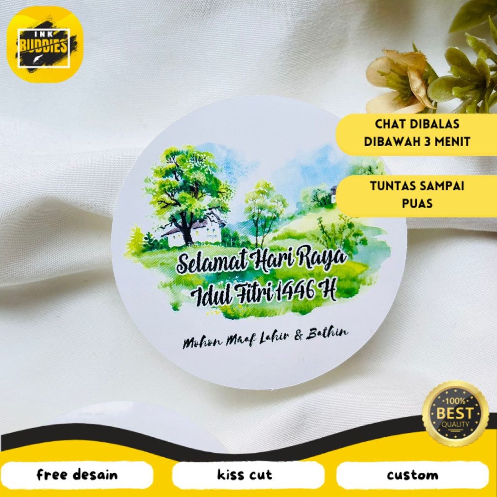 

INB 2-4 Cetak Sticker Label Bulat Idul Fitri Stiker Lebaran Toples Label Kue