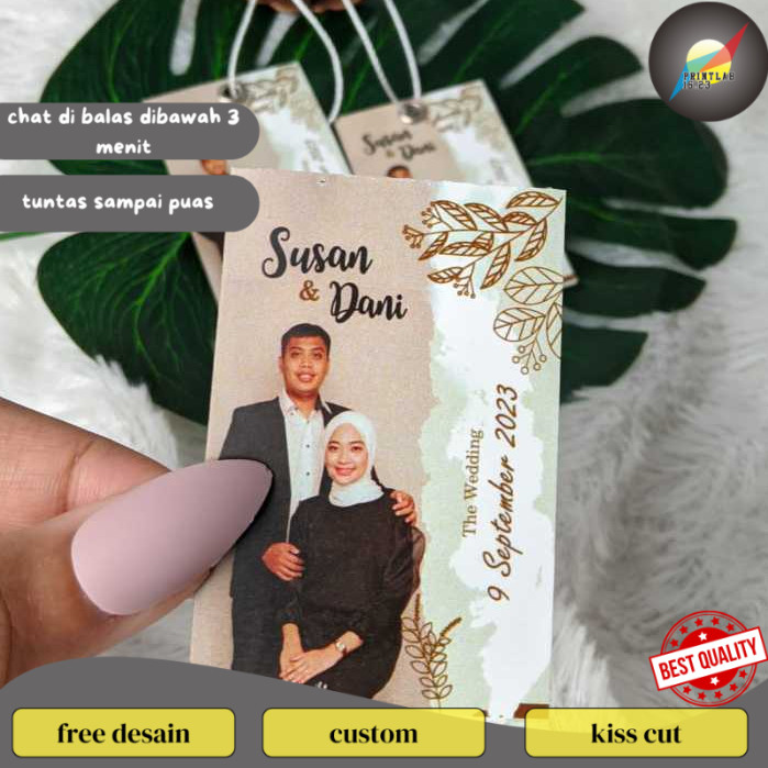 

PrintLab Hangtag Wedding Souvenir Hang Tag Label Custom Pernikahan Ucapan Nikah Free Desain
