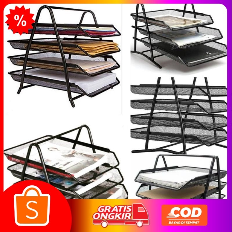 Rak Kertas Dokumen Surat 3 Susun/4Susun - Paper Document Letter Tray 3 Tier/4Tier