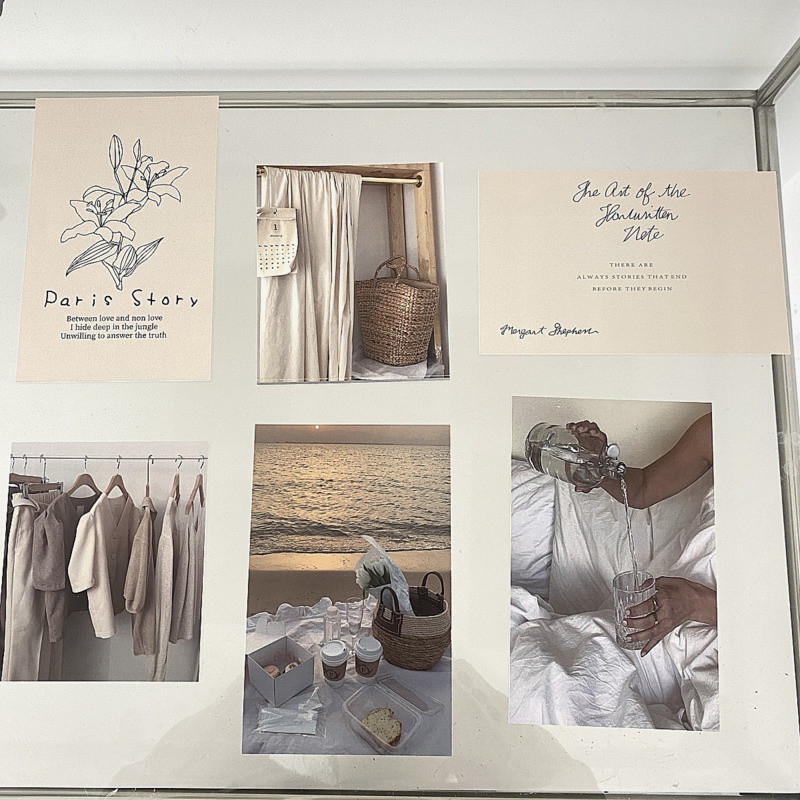 

Ins Simple Style Log Atmosphere Decorative Card aesthetic Cafe Home Decor Diy Background Wall Postcard Photo Props 6 Sheets