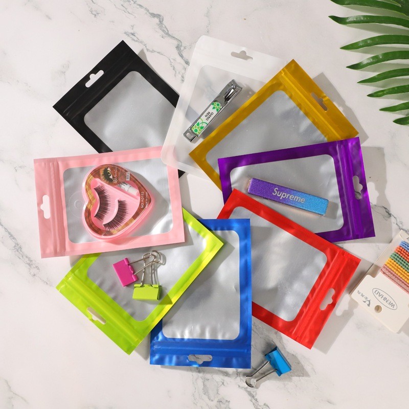 [ECER] Klip Pearlize HITAM/PINK/BIRU/GOLD Plastik Sachet Klip Kemasan Aksesoris Plastik Klip Gantung