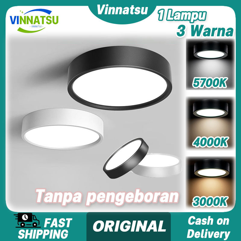 Vinnatsu Lampu Downlight Plafon Lampu Minimalis Lampu Ruang Tamu 3 Warna Desain Modern Hemat Energi